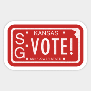 Vote! Vintage Kansas License Plate Sticker